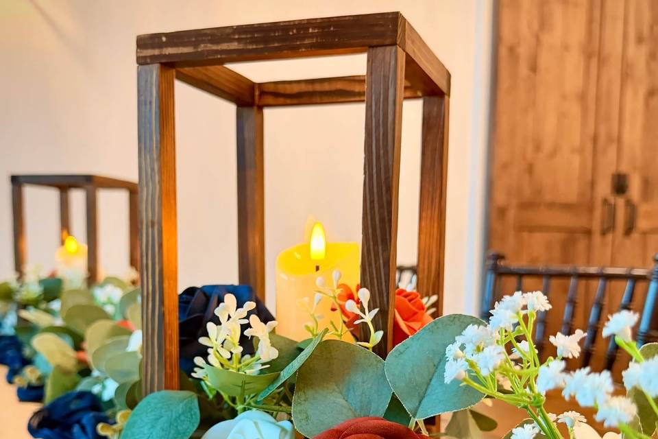 Wood Lanterns with Roses