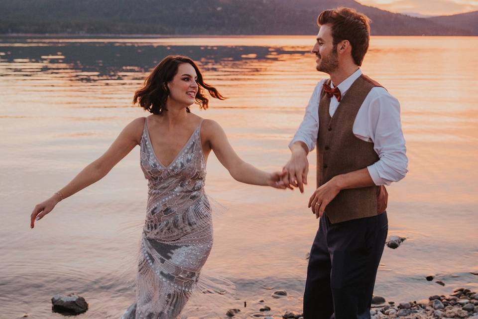 Dancing by the lake