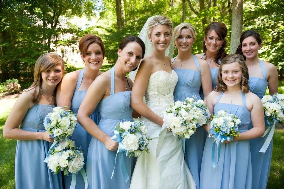 The bride with her bridesmaids