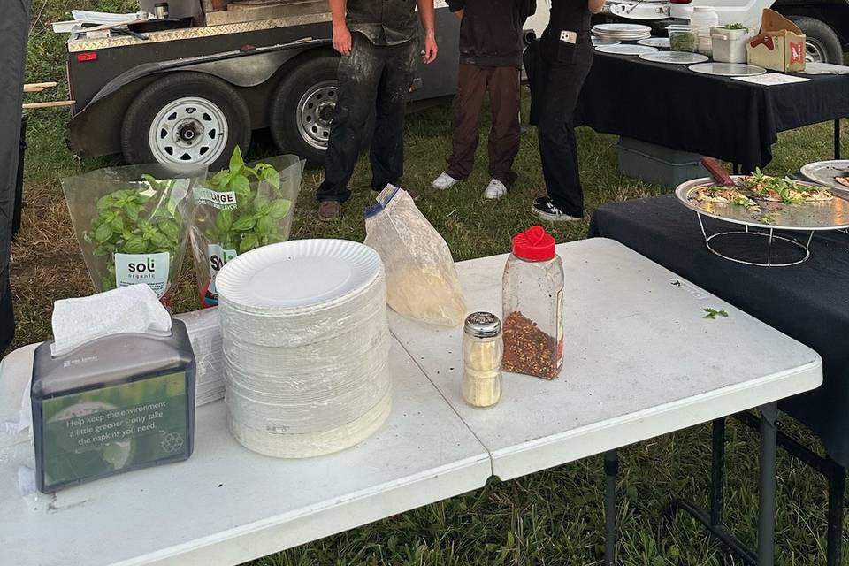 The crew at a catering event