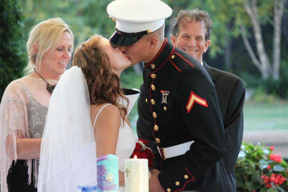 My wife, Rev. Susan, & I, sealing a Marine wedding