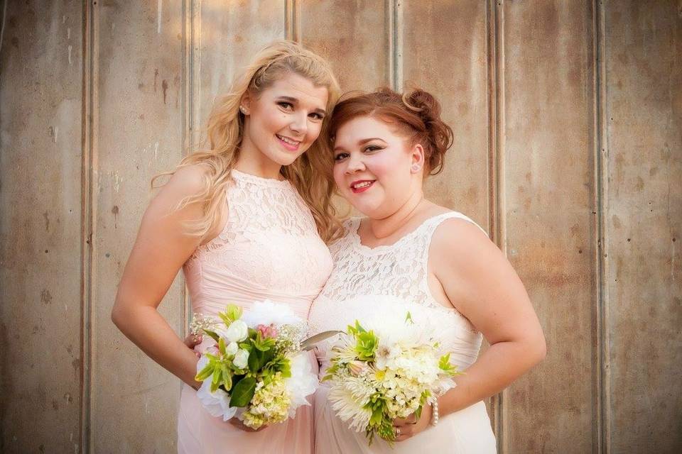 Dresses and bouquets