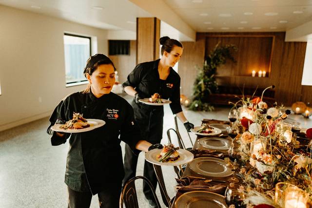 Plated service indoors