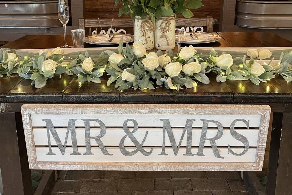 Bride & grooms table