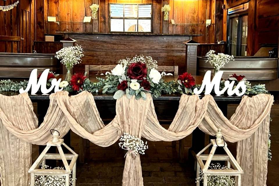 Bride & groom table