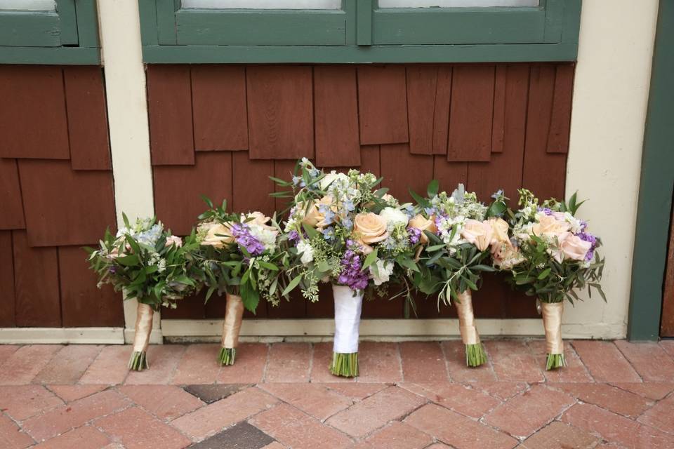 Touches of blue bridal bouquet