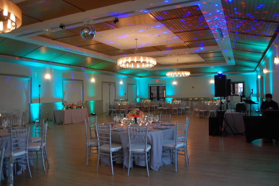 Blue reception uplights