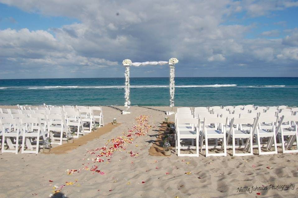 White chairs setup