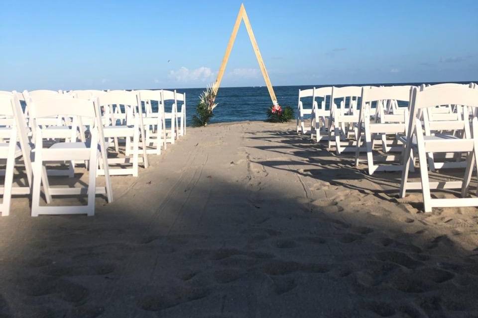 Arch and ceremony setup