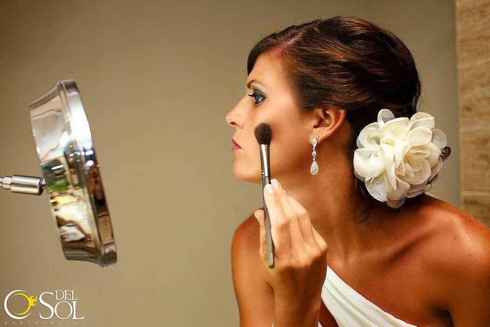 Bride getting ready