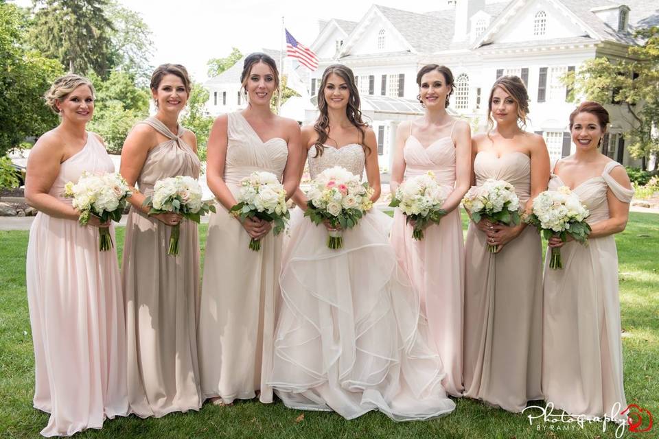 The bride and bridesmaids