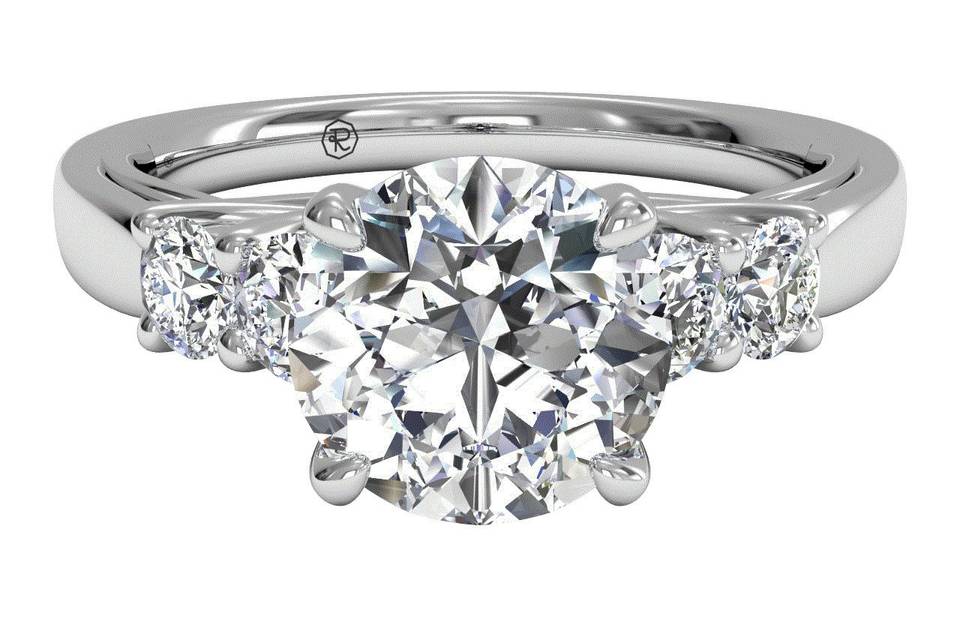 10607	<br>	Trellis Five-Stone Diamond Engagement Ring - in 14kt White Gold (0.25 CTW)