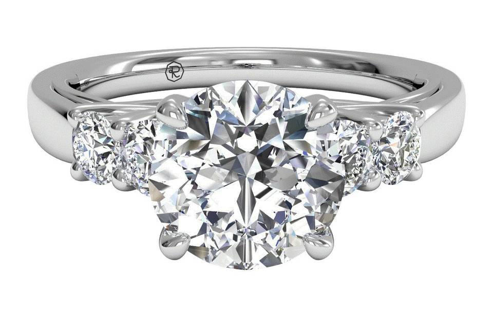 10605	<br>	Modern Bypass MicropavÃ© Diamond Band Engagement Ring - in 14kt White Gold - (0.19 CTW)