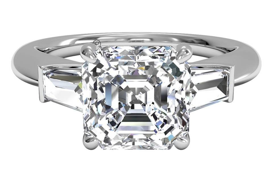 12078	<br>	Tapered Baguette Diamond Engagement Ring - in Platinum (0.25 CTW)
