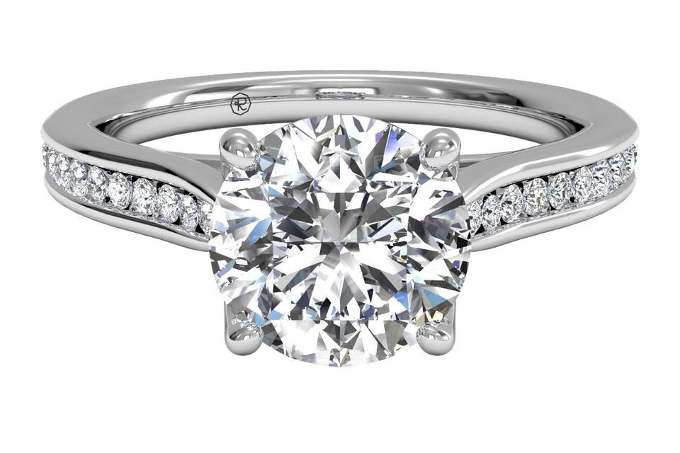 4794	<br>	Channel-Set Diamond Engagement Ring with Surprise Diamonds - in Palladium (0.14 CTW)