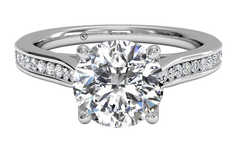 4750	<br>	Tapered Baguette Diamond Band Engagement Ring - in Palladium (0.39 CTW)