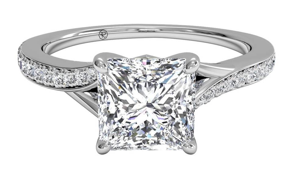 4919	<br>	Bypass MicropavÃ© Diamond Band Engagement Ring - in Platinum - (0.19 CTW)