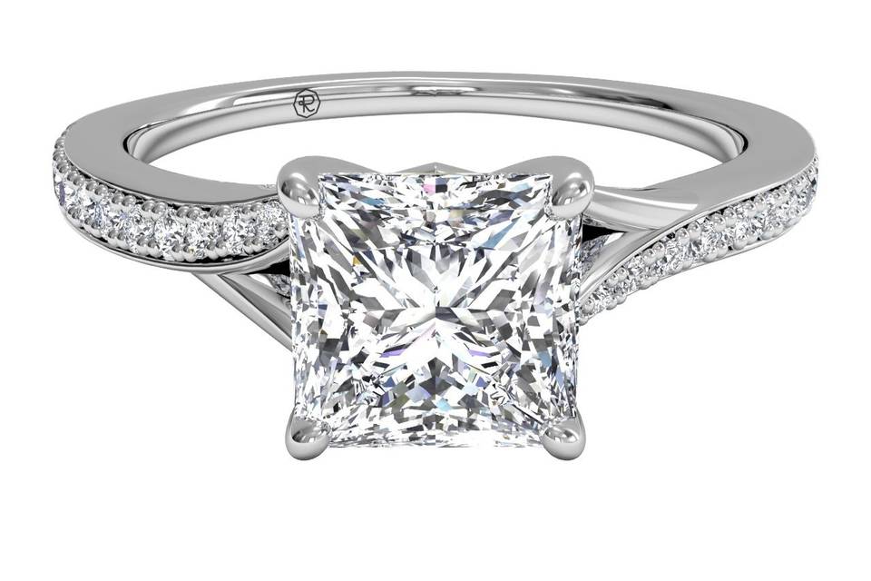 4849	<br>	French-Set Halo Diamond Engagement Ring - in Palladium (0.20 CTW)