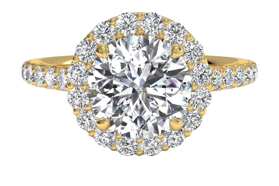 5162	<br>	Modern Bypass MicropavÃ© Diamond Band Engagement Ring - in 18kt Yellow Gold - (0.19 CTW)