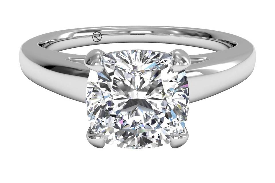 5686	<br>	Solitaire Diamond Cathedral Engagement Ring - in Platinum