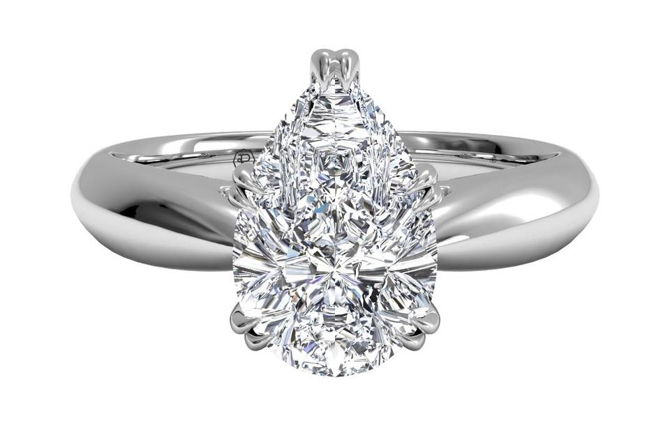 5732	<br>	Solitaire Diamond Tulip Cathedral Engagement Ring - in Platinum