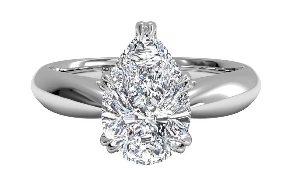 5720	<br>	Solitaire Diamond Tulip Cathedral Engagement Ring - in Platinum