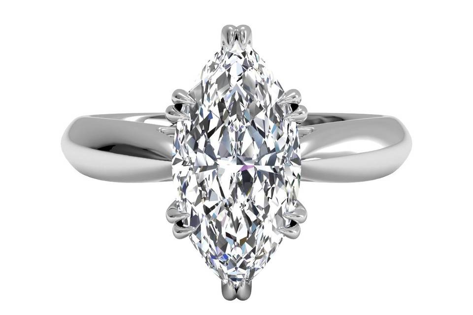 5744	<br>	Solitaire Diamond Tulip Cathedral Engagement Ring - in Platinum