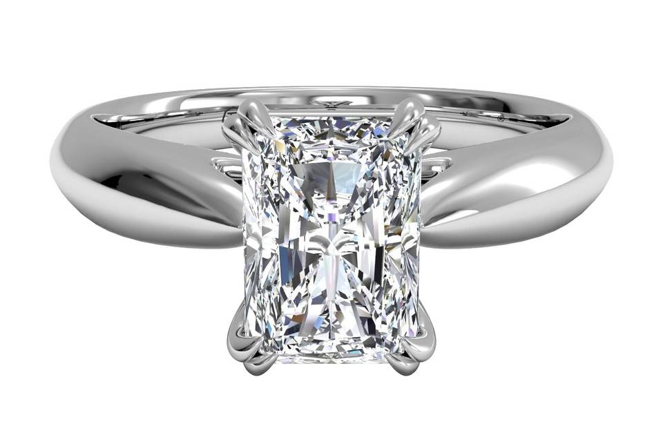 5756	<br>	Solitaire Diamond Tulip Cathedral Engagement Ring - in Platinum