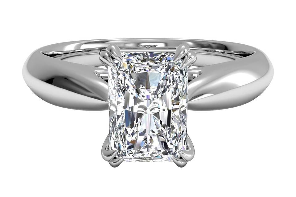 5744	<br>	Solitaire Diamond Tulip Cathedral Engagement Ring - in Platinum