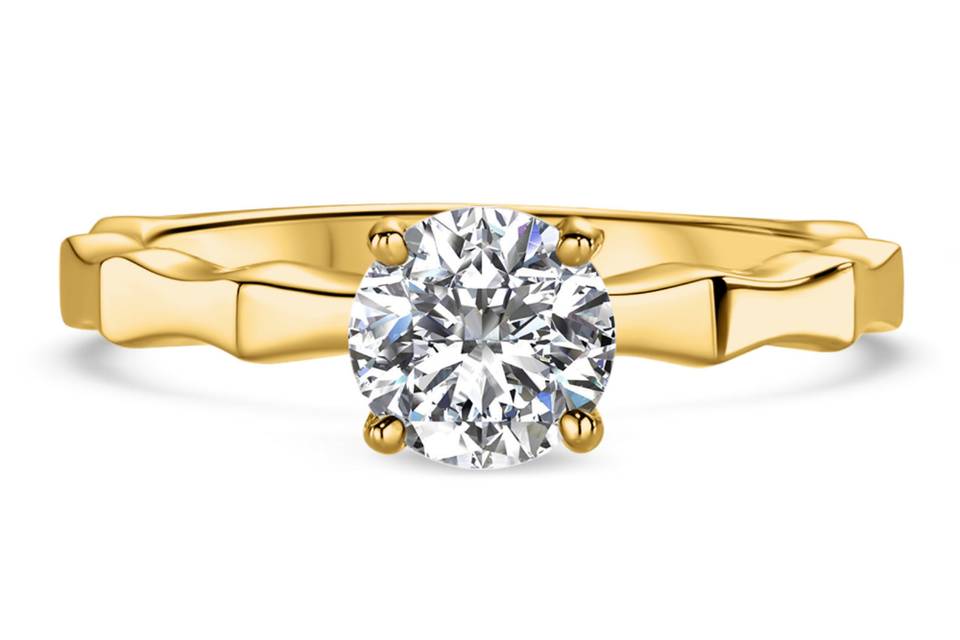 Ritani	19846	<br>	Octagon Solitaire Engagement Ring in 18kt Yellow Gold for a Round Center Stone