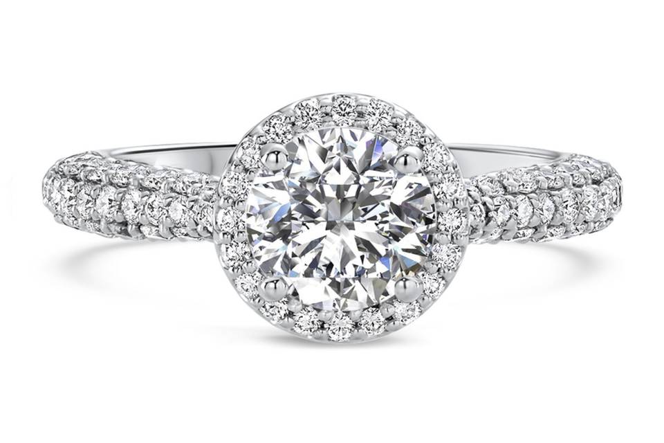 Ritani	19821	<br>	Engraved Solitaire Engagement Ring in Platinum for a Round Center Stone