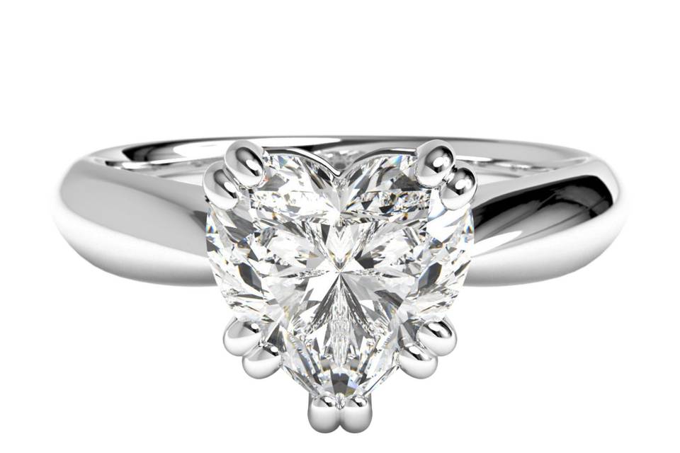 Ritani	17992	<br>	Solitaire Diamond Tulip Cathedral Engagement Ring in Platinum for a Heart Center Stone