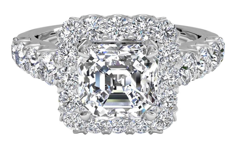 Ritani	6338	<br>	Masterwork Halo Diamond Band Engagement Ring in Platinum (0.75 CTW)