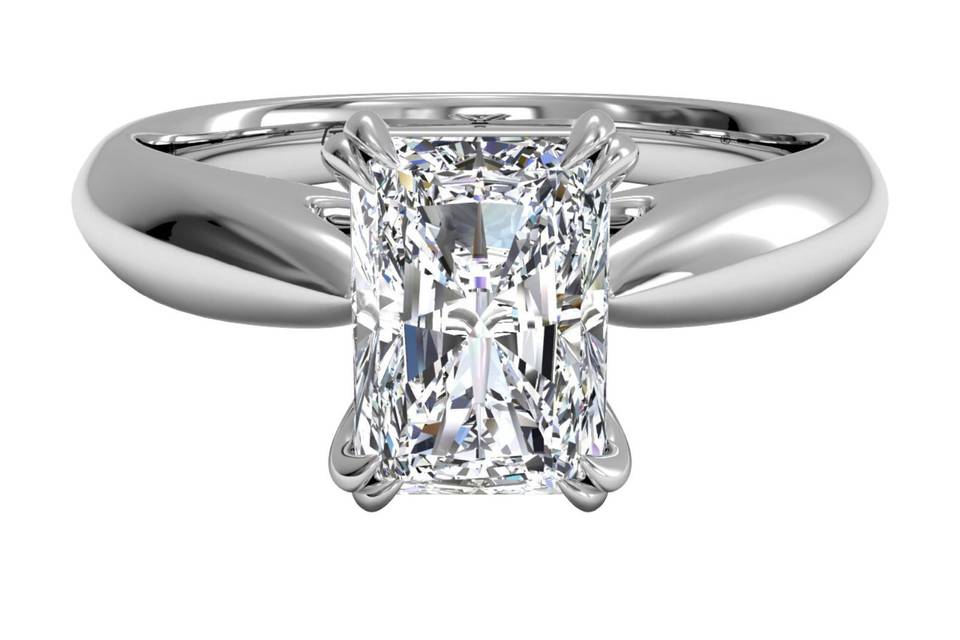 Ritani	5756	<br>	Solitaire Diamond Tulip Cathedral Engagement Ring in Platinum for a Radiant Center Stone