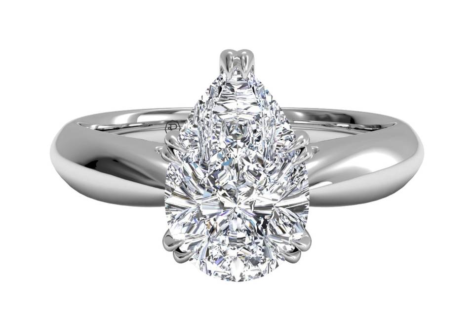 Ritani	5756	<br>	Solitaire Diamond Tulip Cathedral Engagement Ring in Platinum for a Radiant Center Stone