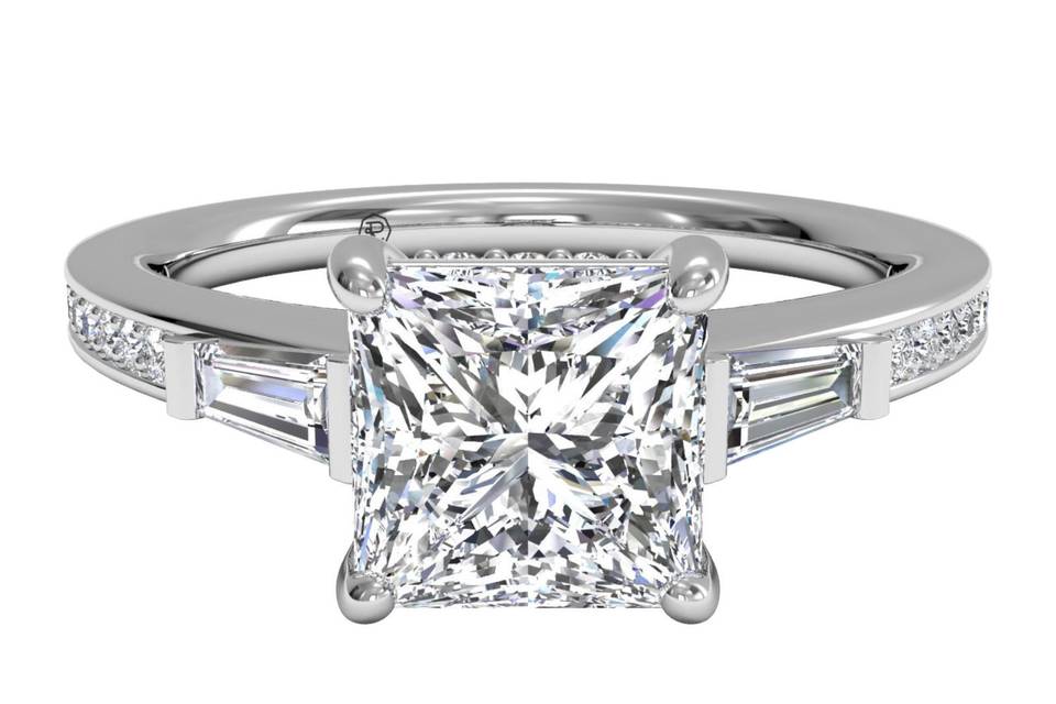 Ritani	4774	<br>	French-Set Halo Diamond Engagement Ring in Palladium (0.20 CTW)