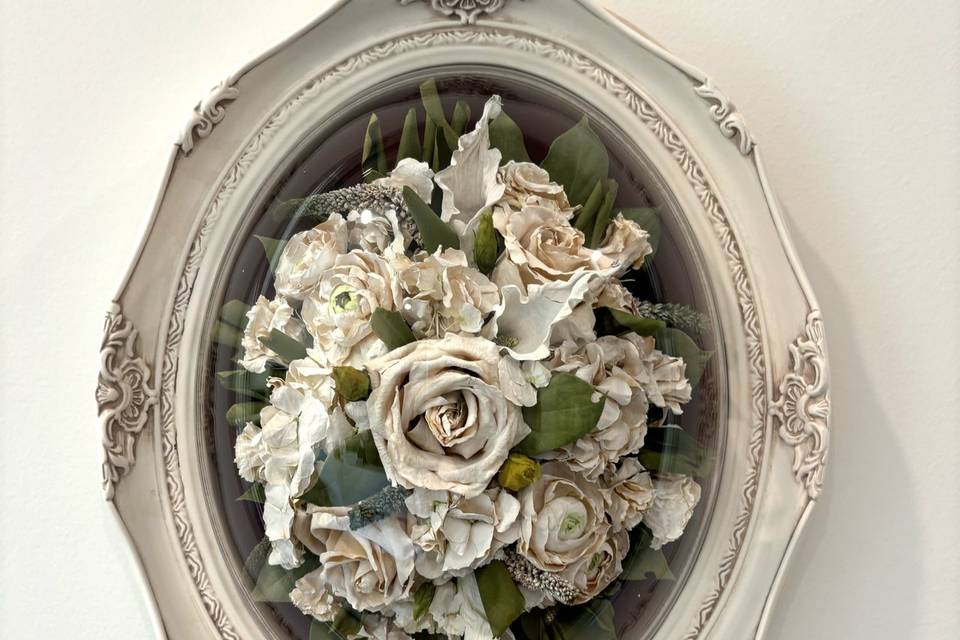 Bouquet in Oval Dome