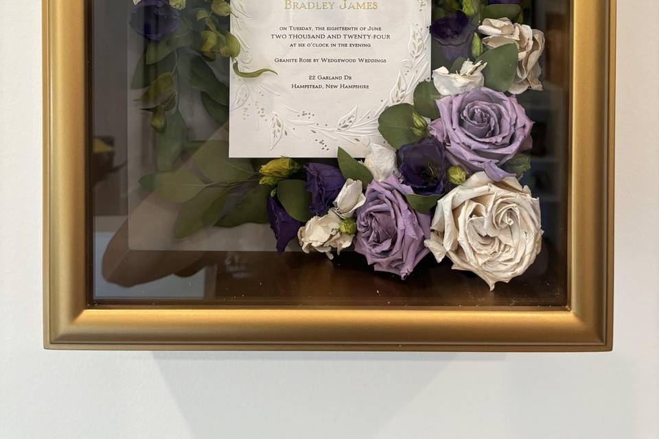Bouquet with invitation