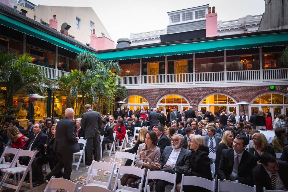 Courtyard wedding ceremony