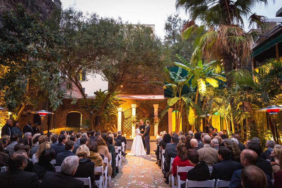 Courtyard wedding ceremony