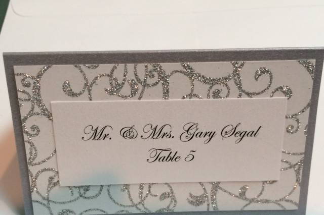 Reception place cards.