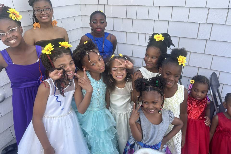Little Girls Dressed in Formal