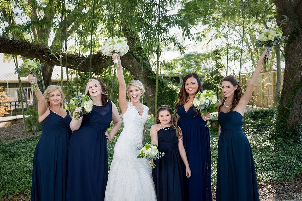 Bride and bridesmaids