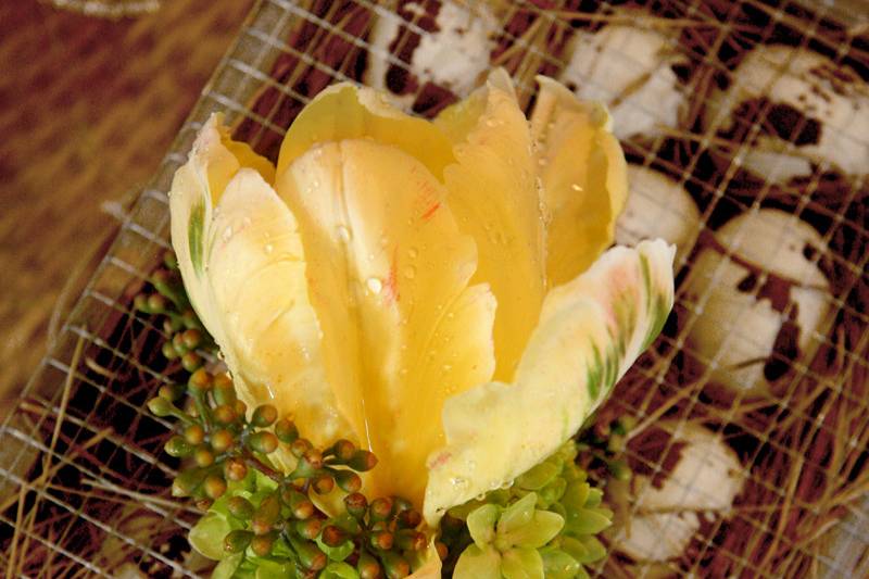 Yellow boutonniere