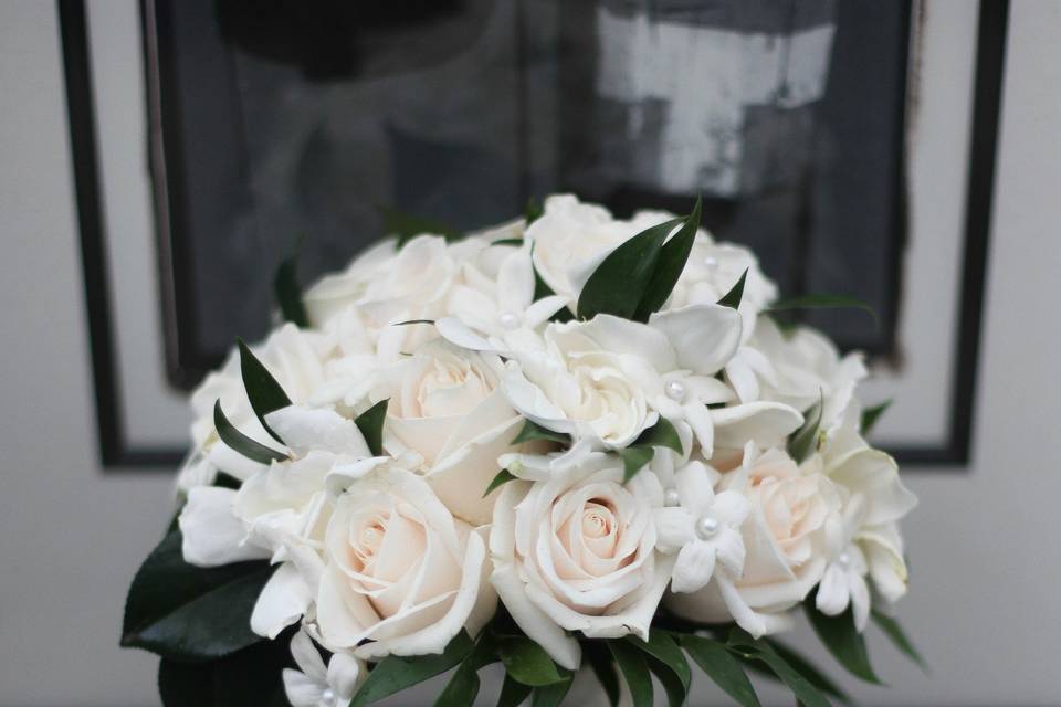 Pure white roses