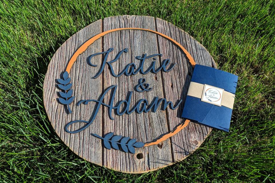 Custom wooden wedding sign