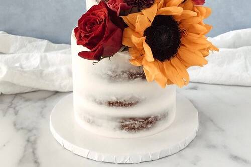 Sunflower wedding cake