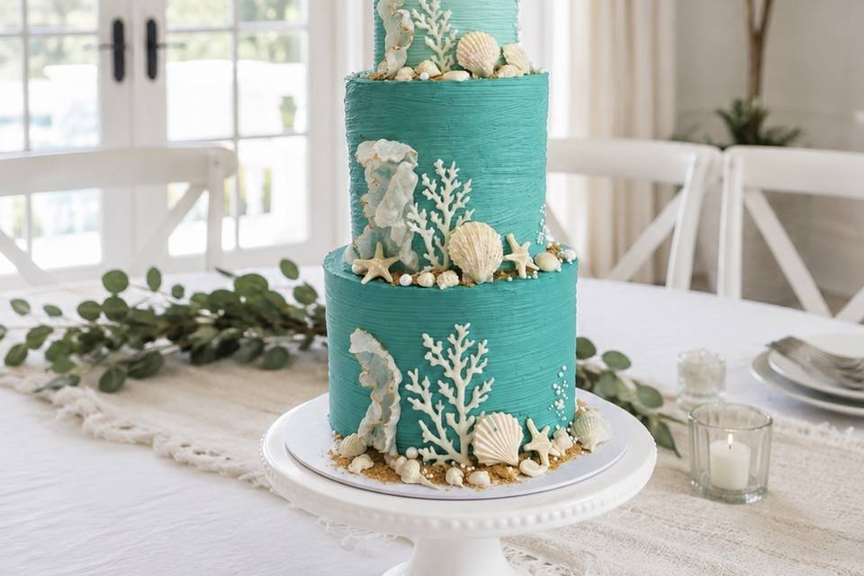 3 tiered mini wedding cake
