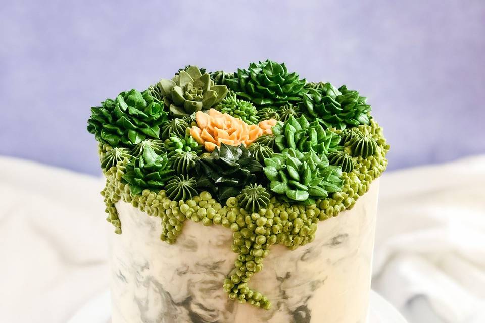 Succulent wedding cake