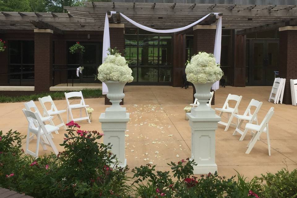 Outdoor wedding setup